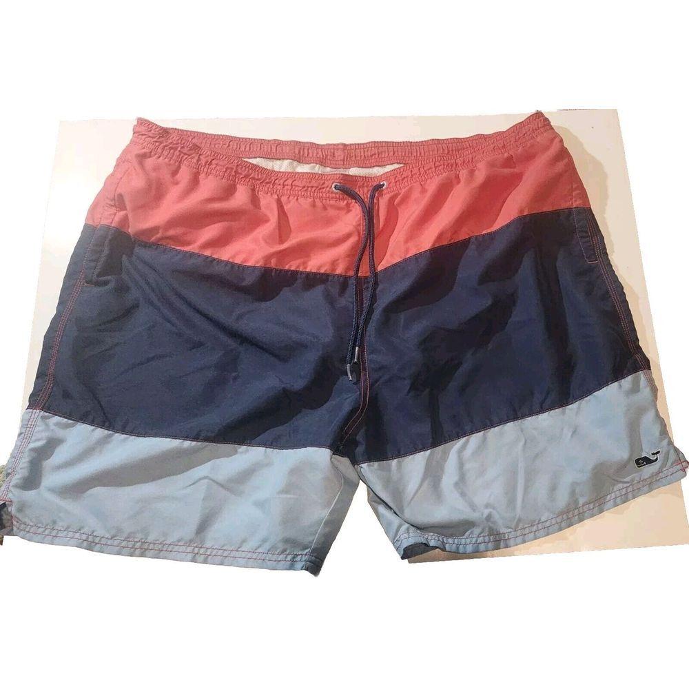 Vineyard Vines Swim Shorts Mens XL Blue SStriped vineyard‎ Vines Swim Trunks